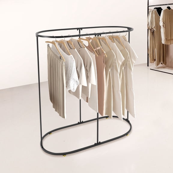 Floor Standing Clothing Rack, Commercial Oval Iron Clothes Stand