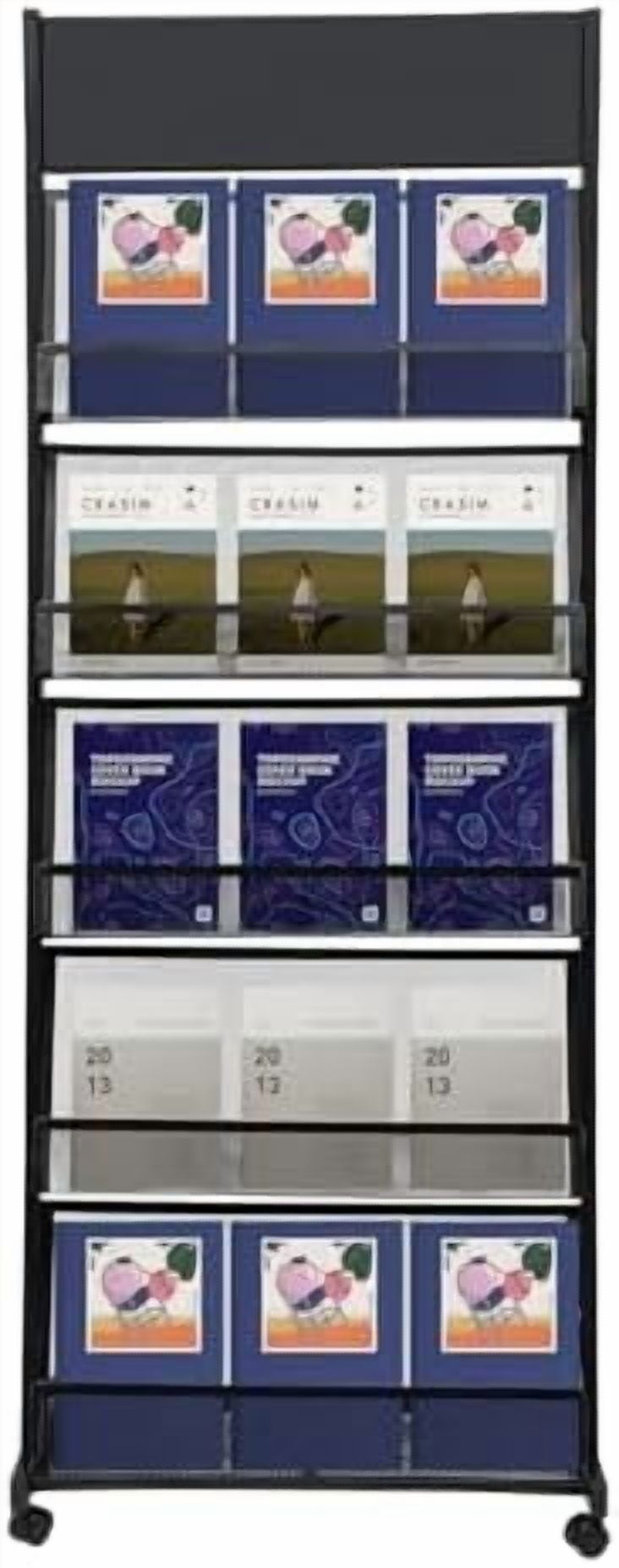 Floor Standing Magazine Display Rack, 5-Layer Portable Literature ...