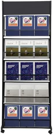 Floor Standing Magazine Display Rack, 5-Layer Portable Literature ...
