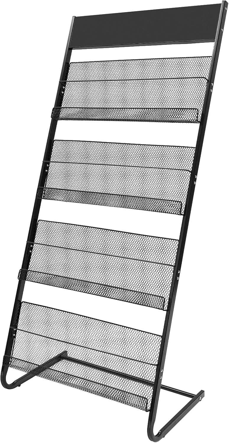 Standing Magazine Racks Floor Standing Magazine Rack, 4 Layer Metal Magazine Display Stand ...