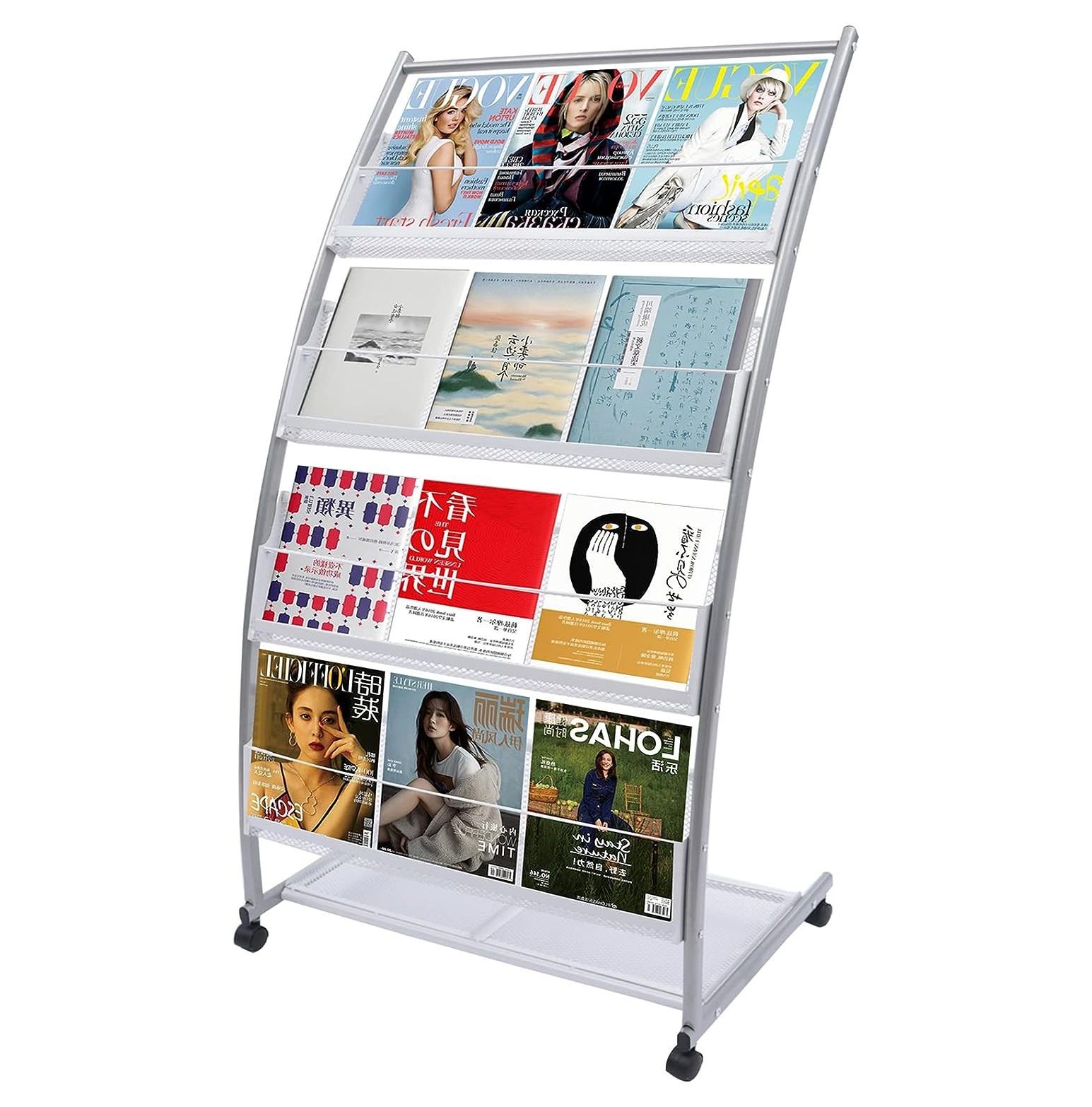 FloorStanding Magazine Rack,Mobile Display,Newspaper Rack Display Rack