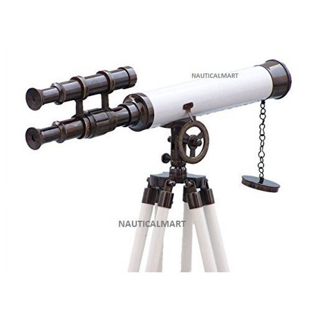 Floor Standing Oil Rubbed Bronze With White Leather Griffith Astro Telescope - With Free Concrete Rope Weigh