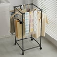 thumbnail image 1 of Floor Standing Rotatable Clothing Rack, Square Clothing Rack with Wheel, Garment Rack, Portable Retail Display Stand, for Hanging Clothes Bedrooms Boutiques Commercial Shop, 1 of 6