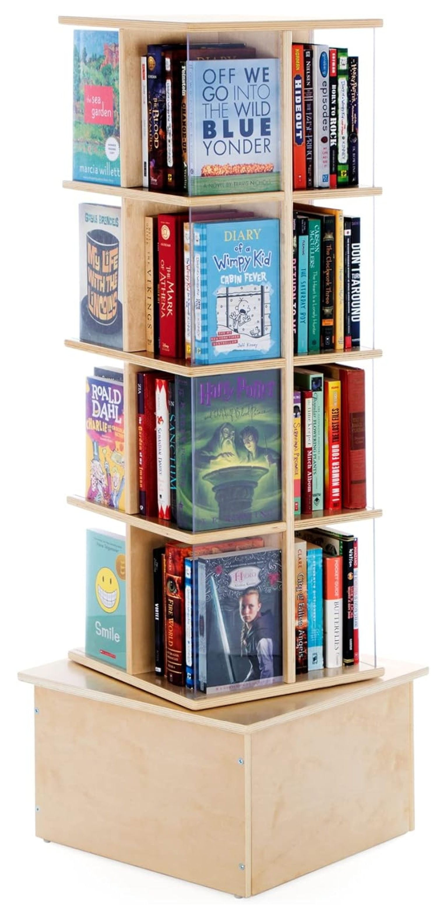 Floor Standing Rotating Book Display: Spinning Bookshelf Tower for ...