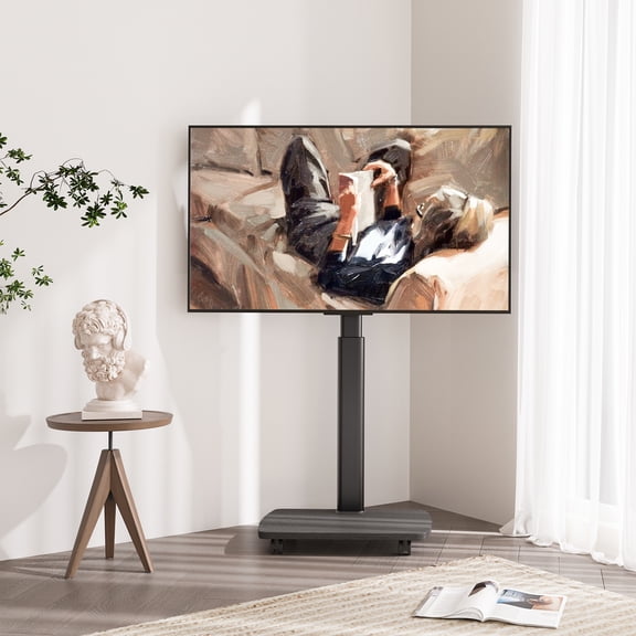 Floor Standing TV Stand with Horizontal and Vertical Rotation, Fits up to 65 Inch Screens