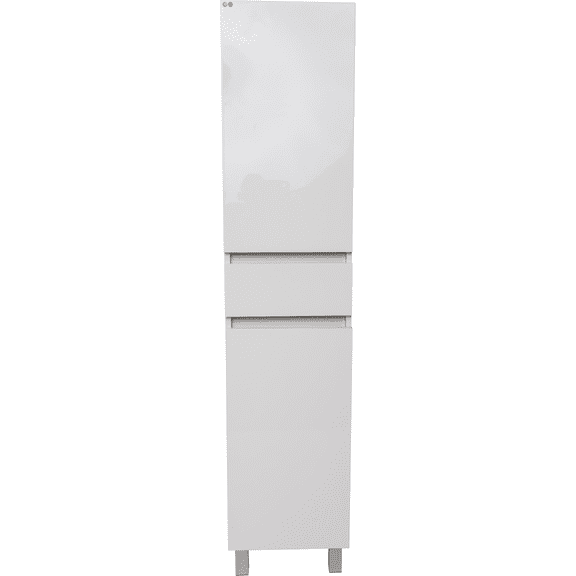 Floor Standing/ Wall Mounted Storage Tall Bathroom Cabinet, 1 Drawer and 2 Doors (White)