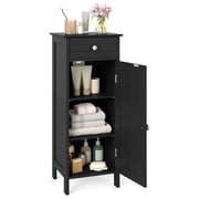 Floor Storage Cabinet, Multifunctional Bathroom Storage Cabinet with 2 Adjustable Shelves, Ideal for Bathroom, Living Room, 14 x 12 x 34.5 inches Black