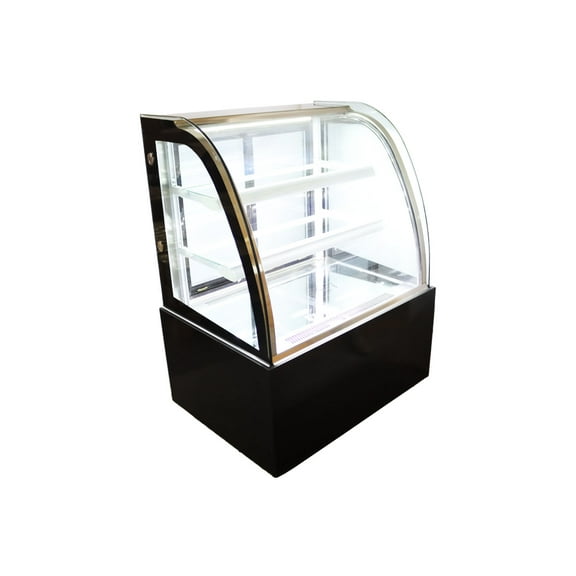 Floor-Style Refrigerated Cake Showcase Commercial Arc Rear Door Demisting Three-Layer Cake Display Cabinet 220V