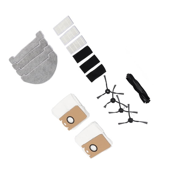 Floor Sweeper Accessories Replacement Kit with Main Brush Filters Side Brushes Mops Dust Bags for VIOMI S9 Vacuum Cleaner, 10 Inches / 25.4 cm, 16-Piece