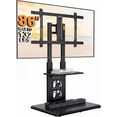 thumbnail image 1 of Floor TV Stand with Mount for 32-86" TVs up to 132 lbs, Tall TV Stand with Pegboard and 6 Height Settings, TV Swivel Stand with Wooden Base, Max VESA 600x400mm PGFS13, 1 of 7