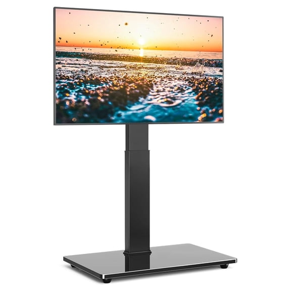 Floor TV Stand with Mount, 32-70 inch TV Stand, Height Adjustable Swivel TV Stand for Bedroom Living Room, Reinforced Base