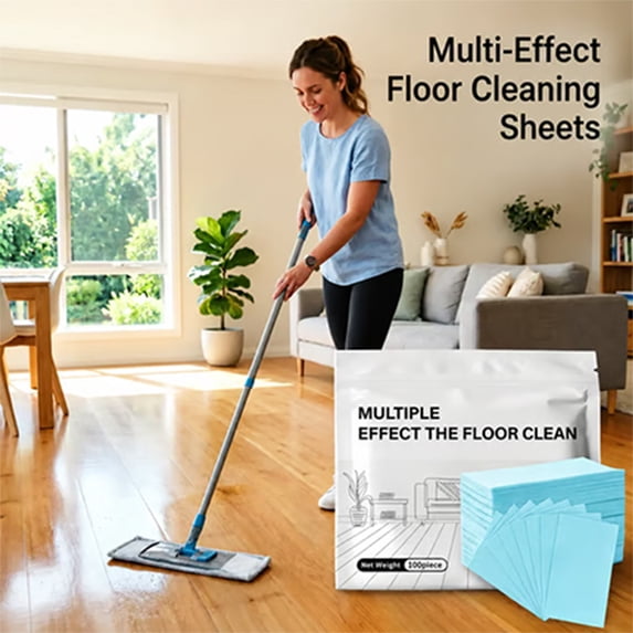 Floor Tablets, Tile Floor Cleaner, Grout Cleaner for Tile Floors, Floor Solution, 60 Pieces 4.5X3 Inch Mopping Sheets That Break Down Sticky Messes, Brighten Dull Tile and Grout,
