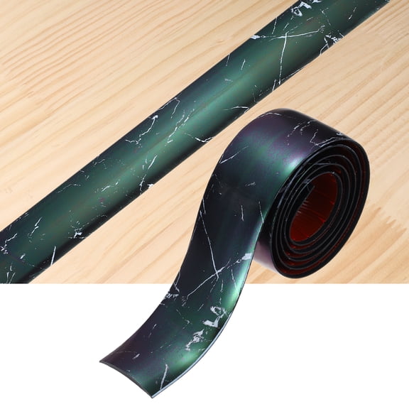 Floor Transition Strip,3.28ft x 1.57"(LxW) SelfAdhesiveVinylFlooringEdgingTrimPVCFlooringFlatDividerStripCoverStripsforJoiningFloorGaps, White Vein Black