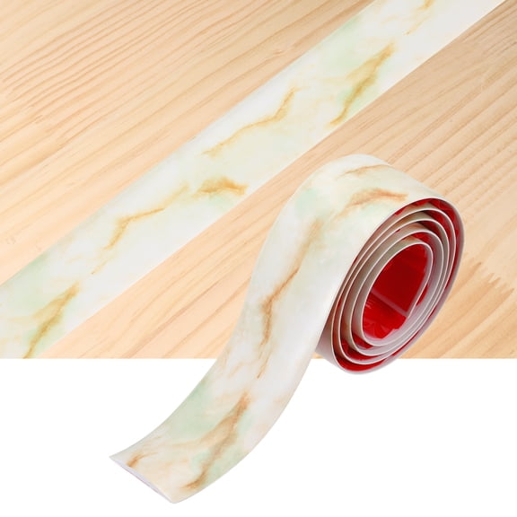 Floor Transition Strip,3.28ft x 1.57"(LxW) SelfAdhesiveVinylFlooringEdgingTrimPVCFlooringFlatDividerStripCoverStripsforJoiningFloorGaps, Yellow Vein Cream White