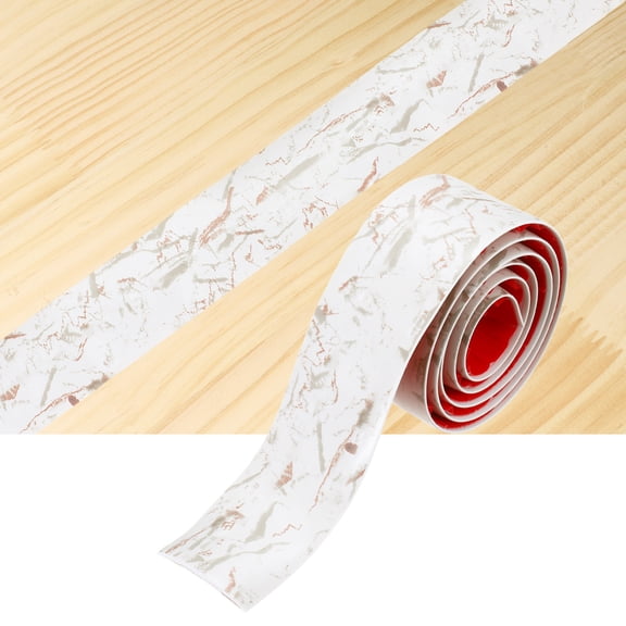 Floor Transition Strip,3.28ft x 1.57"(LxW) SelfAdhesiveVinylFlooringEdgingTrimPVCFlooringFlatDividerStripCoverStripsforJoiningFloorGaps, Red Vein White