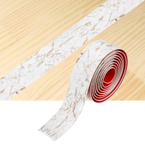 Floor Transition Strip,6.56ft x 1.57"(LxW) SelfAdhesiveVinylFlooringEdgingTrimPVCFlooringFlatDividerStripCoverStripsforJoiningFloorGaps, Red Vein White