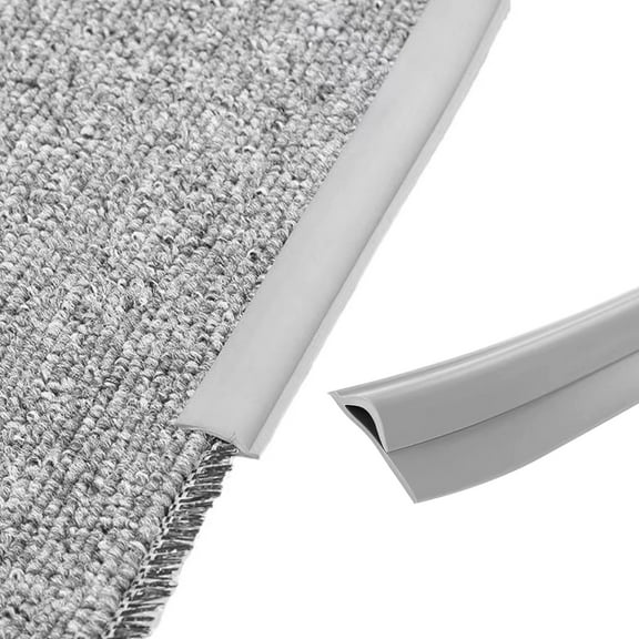 Floor Transition Strip, Carpet Floor Transition Strip, Self Adhesive Rubber Rug Gripper Tape Carpet Edge Trim Strip, Wood Tile Laminate Transition Cover Doorway Gap for Threshold Height Less Than 6mm