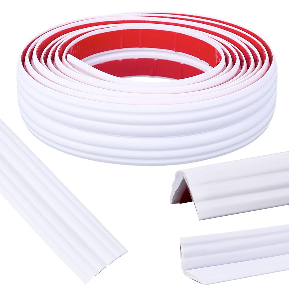 Floor Transition Strip Floor Cover Strips White 4Ft Self Adhesive Flooring Transitions Laminate 4cm Wide Vinyl Flat Divider Trim