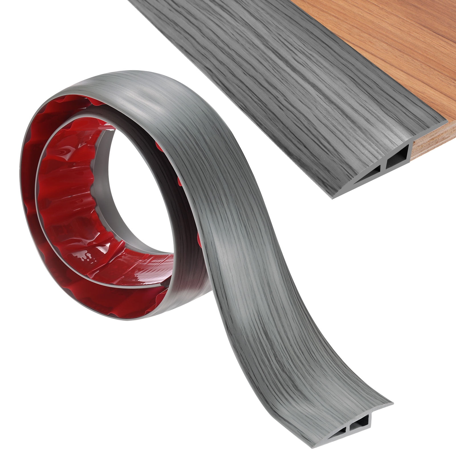 Uxcell Self-Adhesive Vinyl Floor Transition Strip - 3.28Ft X 2" Brown, Gap Cover For Laminate, Tile, Carpet Joints