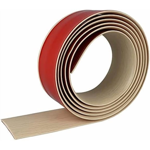 Floor Transition Strip Self Adhesive Floor Cover Strips Laminate 2" Wide Vinyl Flat Divider Transitions Elegant Wood Grain Design (5cm, 3.3Ft, Beige)