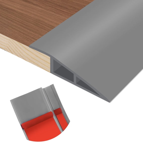 Floor Transition Strip Self Adhesive Vinyl Door Threshold For Doorways Carpet Edging Trim Overlap Edge Reducer Laminate Tile (gray 1/5" To 2/5" 3.3ft)