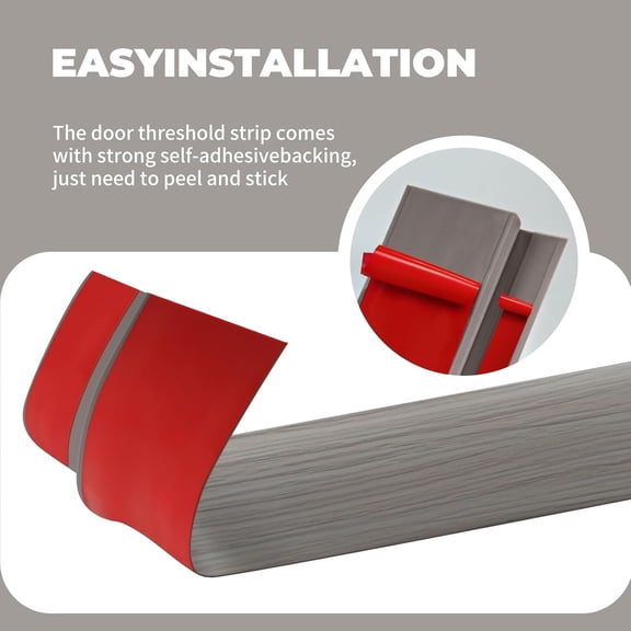 Floor Transition Threshold 36 Inches, 1/2'' ~ 3/5'' Doorway Ramp, Wood Grain Gray Vinyl Transition Strip