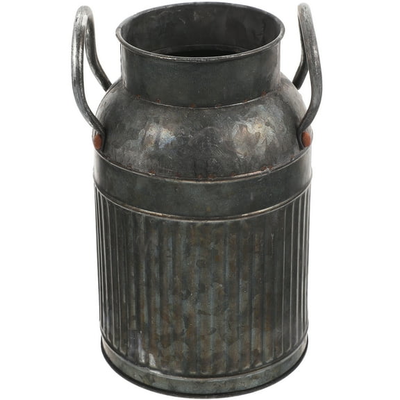 STRANDCHIC Rustic Flower Vase Flowerpot Vase Grey Galvanized Sheet 1Pcs