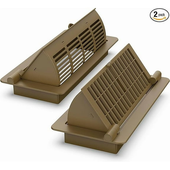Floor Vent Cover Brown Color, Heat Air Vent Deflectors for Home Floor 4 '' x 10 '', Adjustable Floor Vent Register Use for Home, Office, 2 Pack