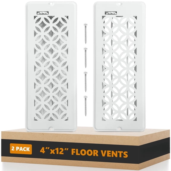 Floor Vent Covers Register White-4"X12" 2 Pack Home Ceiling Sidewall Use