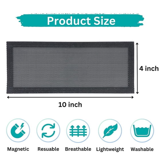Floor Vent Hoods 6-Pack - 4x10Inch Magnetic Vent Register Filter - Washable Mesh Screen Covers for HVAC Floor Grilles