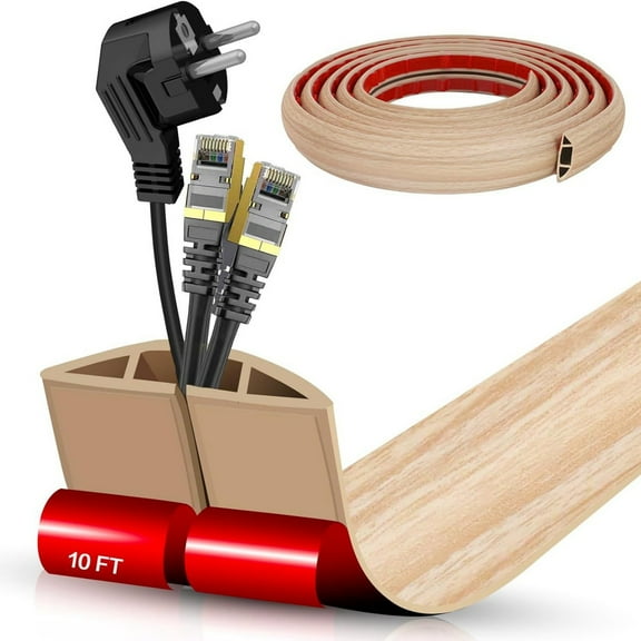 Floor Wire Cover Flexible Cut To Length Cord Concealer For Home Flame Retardant PVC Cable Management Channel