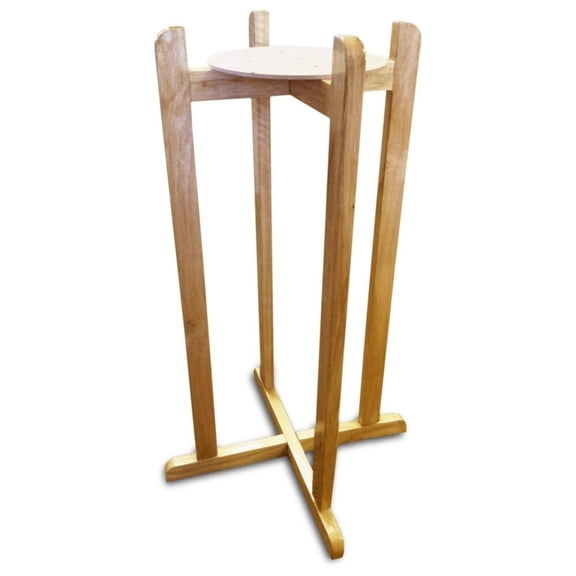 Floor Wood Stand Natural Varnish, 27" for Water Crock, Water Bottles, 3 & 5 Gallon Water Jug, and Plants