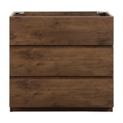 Floor cabinet WITHOUT basin,Walnut color,With three drawers