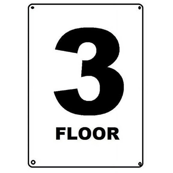 Floor number sign - 3 (Aluminum)