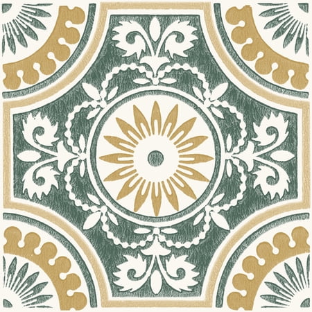 FloorPops 12-in by 12-in Yellow Ezra Vinyl Peel & Stick Floor Tiles