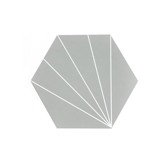 FloorPops Grey Vers Peel & Stick Hexagon Virgin Vinyl Floor Tiles