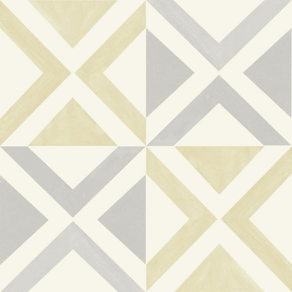FloorPops! Isosceles Yellow and Gray Peel & Stick Vinyl Floor Tiles 10 Tiles/10 sq.ft
