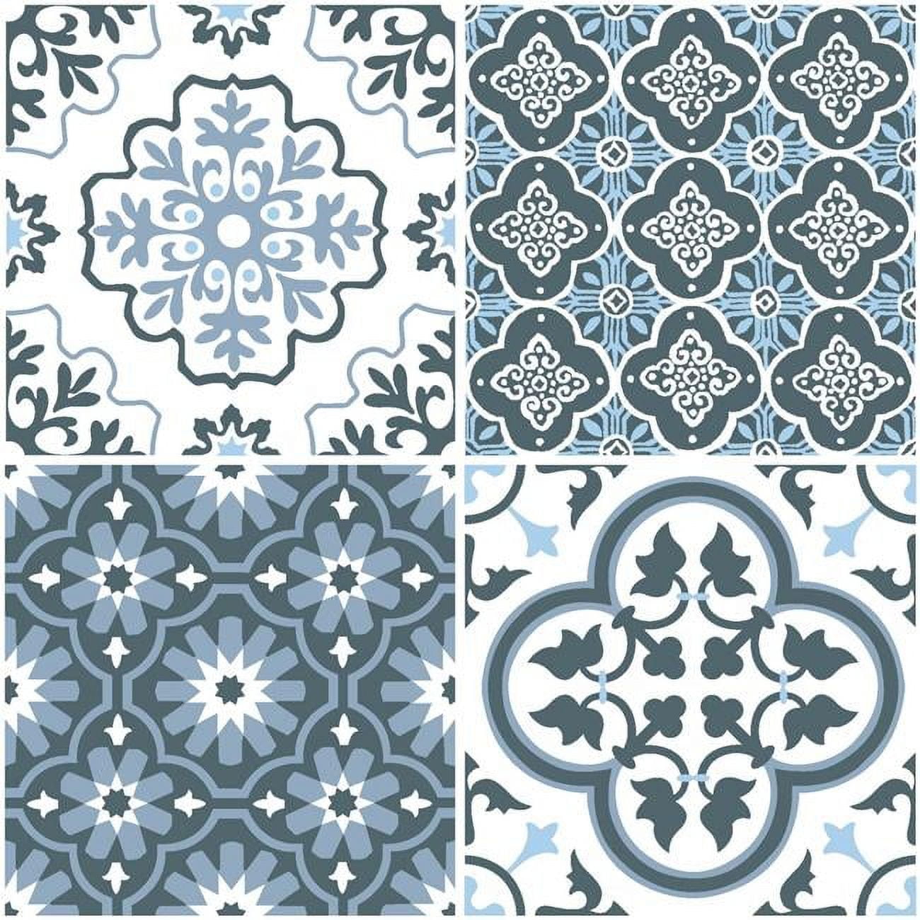 Myriad Blue and Gray Mosaic Peel & Stick Floor Tiles