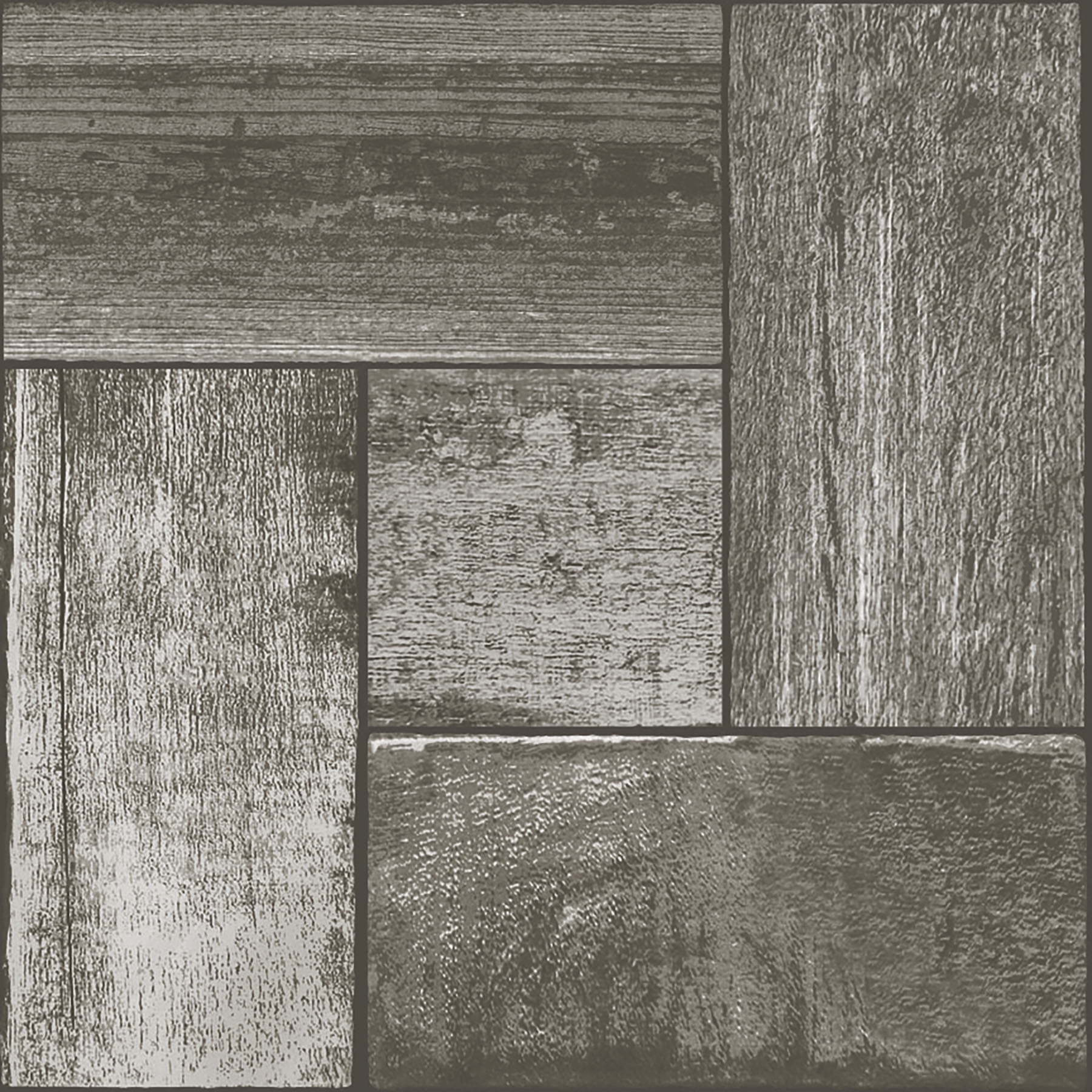 FloorPops Virgin Vinyl Black FP3291 Northwoods Peel & Stick Floor Tiles