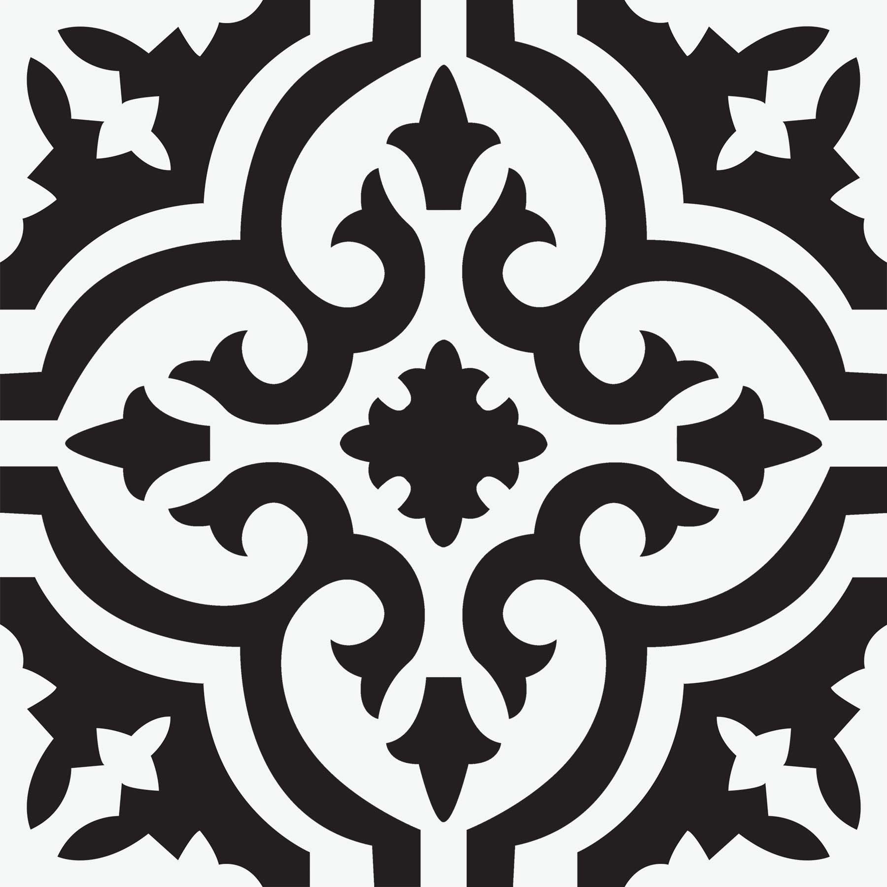 Parma Black and White Vinyl Peel & Stick Floor Tiles