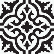 FloorPops! Parma Black 12-in x 12-in Peel & Stick Vinyl Floor Tiles 10 Tiles/10 sq.ft