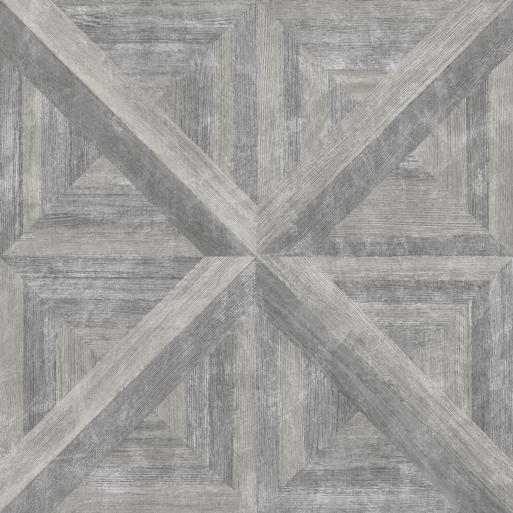 Gray Geometric Rustic Peel and Stick Vinyl Floor Tiles, 12x12, Pack of 10