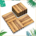 thumbnail image 1 of Flooring Deck Tiles, Interlocking Patio Flooring Acacia Wood Tiles for Garden, Porch, Indoor& Outdoor, 10 PCS, 1 of 7