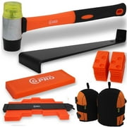 Flooring Installation Kit, Wood Flooring Tools with Flooring Knee Pads, Heavy Duty Pull Bar, Tapping Block, Spacers and Rubber Mallet with Fiberglass Handle
