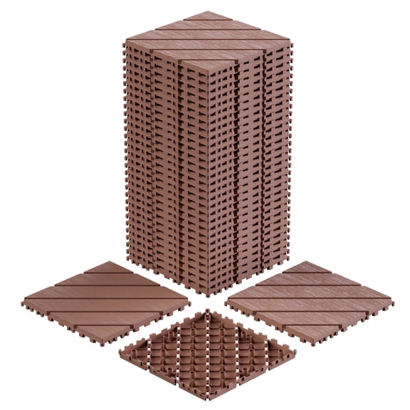 44Pack Plastic Interlocking Deck Tiles, 12"x12" Waterproof Outdoor Flooring All Weather Use, Patio Floor Decking Tiles for Porch Poolside Balcony Backyard
