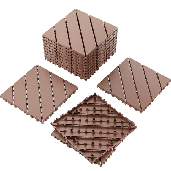 Flooring,Waterproof Floor Tiles,Simulated Plastic Floor Tiles,Interlocking Floor Tiles,Plastic Interlocking Deck Tiles Suitable for Indoor and Outdoor,Easy to Install,12''× 12''Tiles