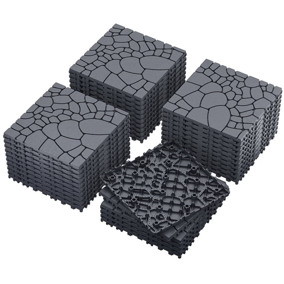 Tigbond Interlocking Floor Tiles 12"x12" - Snap Together Waterproof Plastic Deck Tiles for Patio,Garage,Poolside,Balcony | DIY Outdoor Pavers,Easy No-Tool Installation