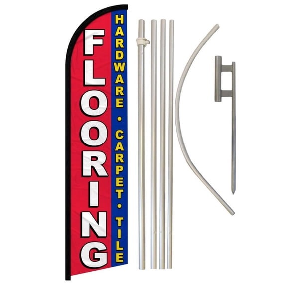 Flooring Windless Banner Flag & Pole Kit