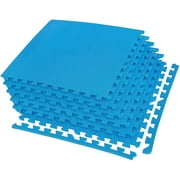 FlooringInc 1/2" Thick Exercise Tiles 2ft x 2ft Portable Interlocking Foam Tile Mats, 6 Tiles, Blue