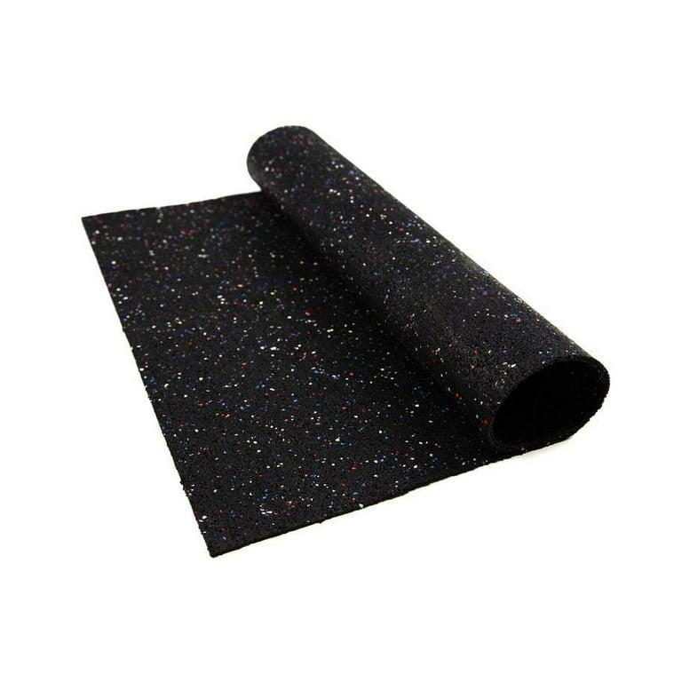 Rubber Home Gym Flooring Rolls - Confetti Black Rubber Floor Home Fitness 